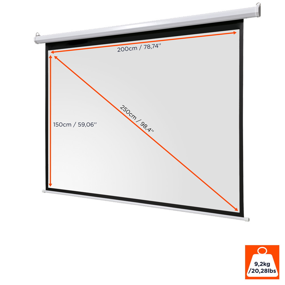 Vorschau: celexon basic line Motorleinwand 200 x 150cm,Heimkino-Leinwand,Leinwand Format 4:3, Beamerleinwand,