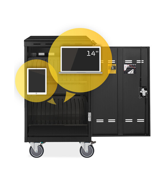AVer E24c Ladewagen/Gerätewagen für 24 Geräte (Tablet, Laptop, Chromebook uvm.)