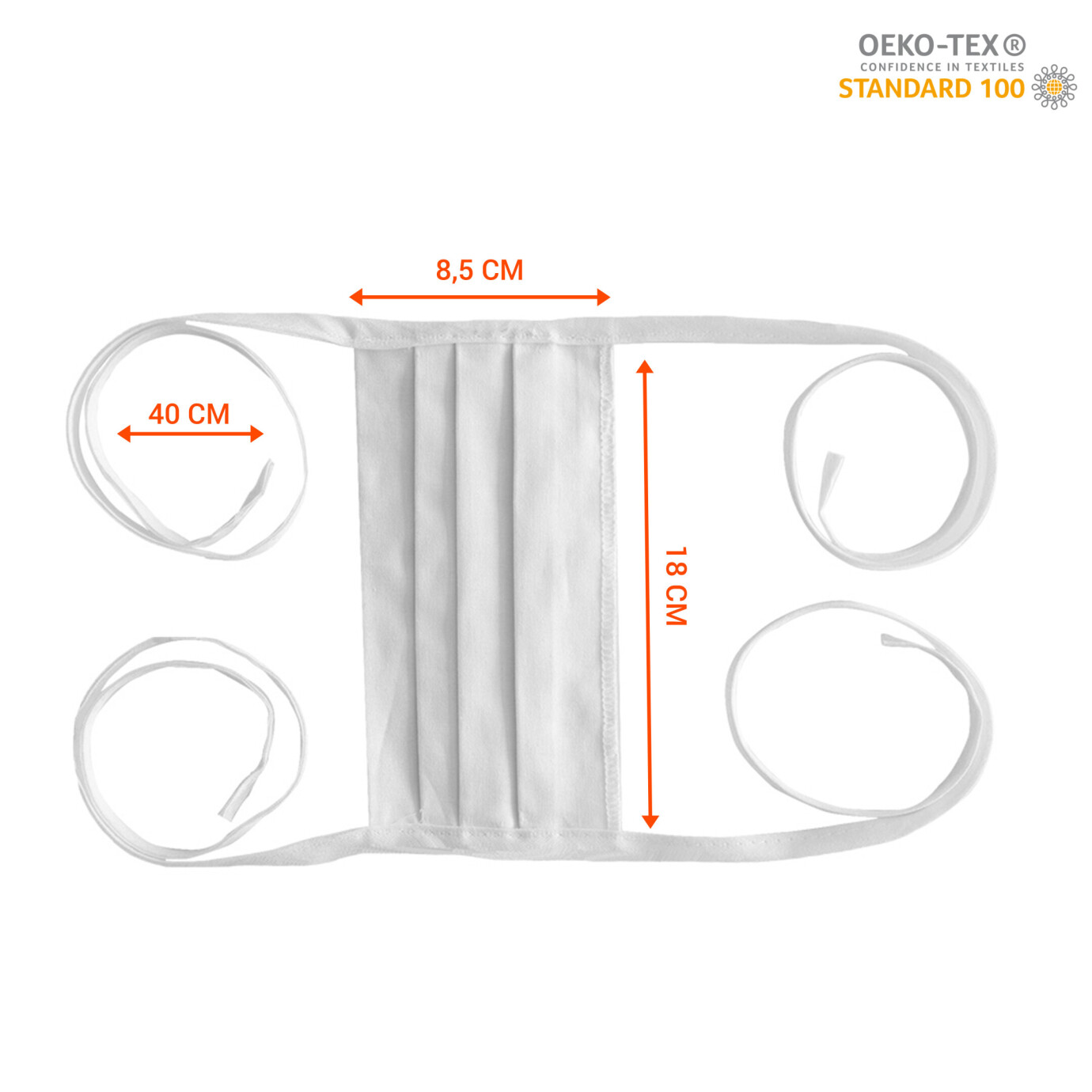 5er Pack - celexon Behelfs- Mund- und Nasenmaske Premium 100% Baumwolle mehrlagig ÖkoTex100