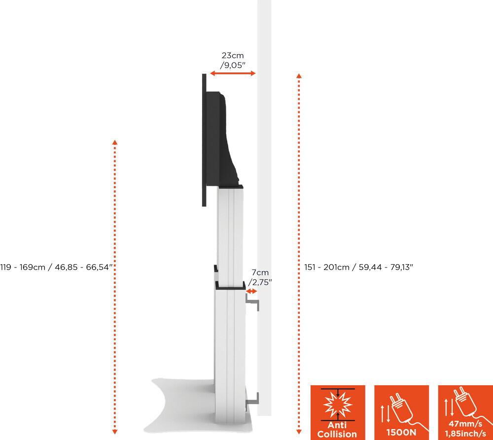 Vorschau: celexon Expert elektrisch höhenverstellbarer Display-Ständer Adjust-70120PS - 50cm