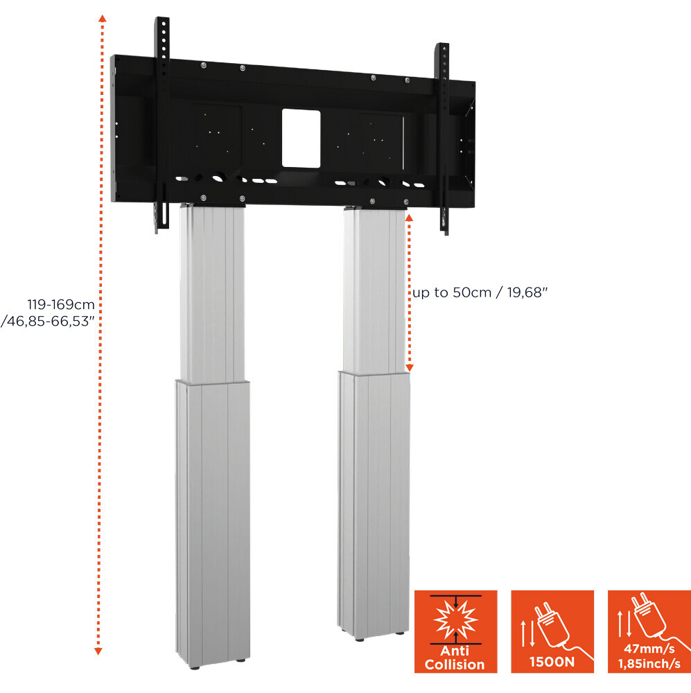 Vorschau: celexon Expert elektrisch höhenverstellbarer Display-Ständer Adjust-70120WS mit Wandbefestigung - 50