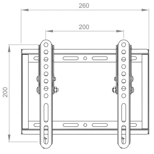 Vorschau: Hagor BL Tilt 200 neigbare Wandhalterung