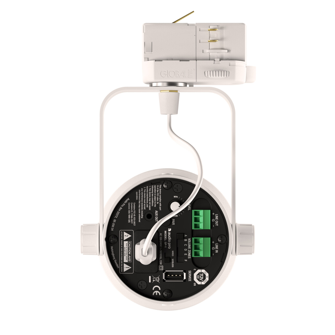 Vorschau: AudioPro Business SP-1 - Kabelloser Aktivlautsprecher für Lichtschienen mit DSP, DECT, 1x12W, 1x 2,7