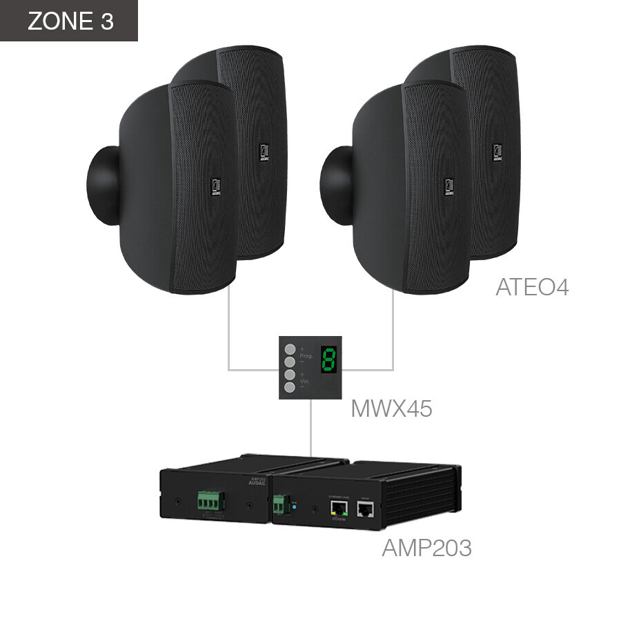 Vorschau: Audac MENTO4.8W/B Aufbaulautsprecher-Set, schwarz