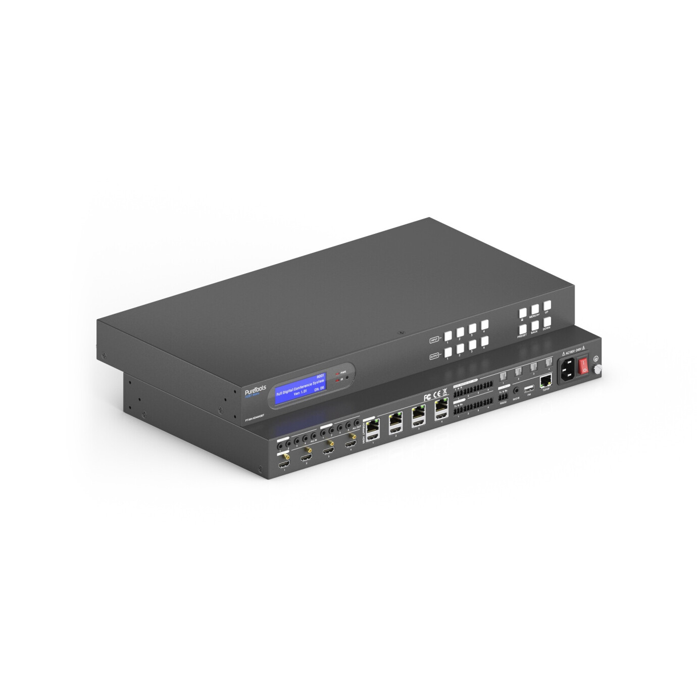 Vorschau: Purelink PureTools 4x4 4K 18Gbps HDMI HDBaseT Matrix mit Audio Matrix und ARC