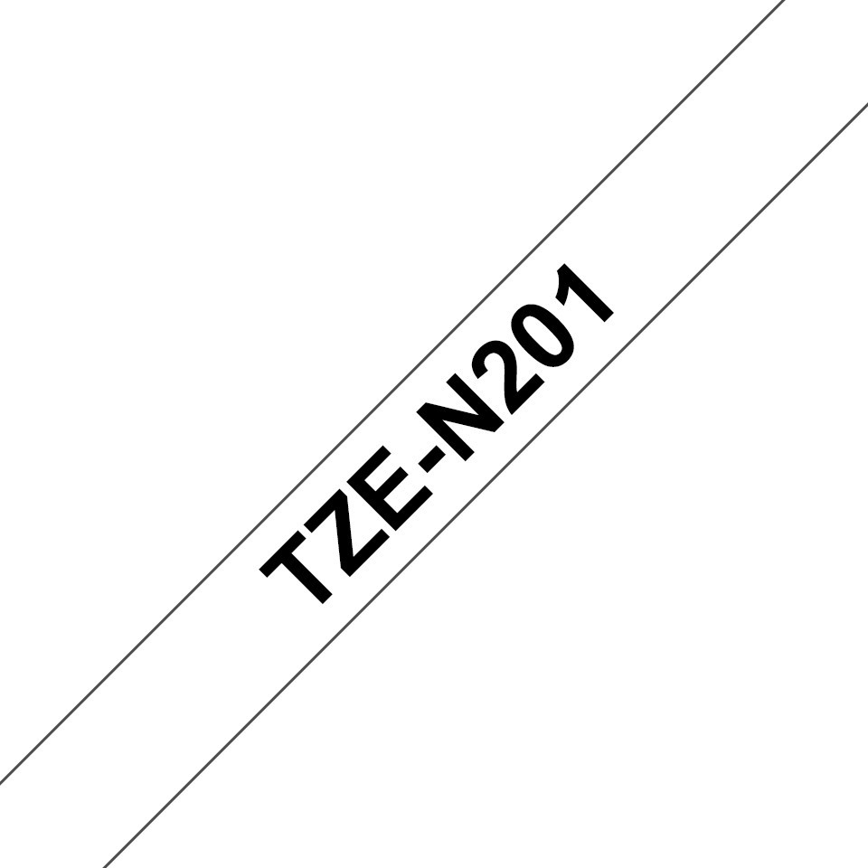 Vorschau: Brother TZe-N201 Schriftband weiß/schwarz 3,5mm/8m