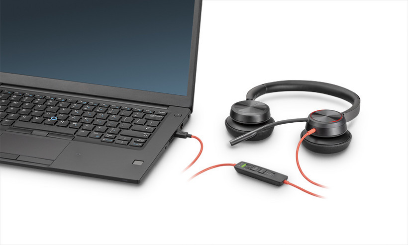 Vorschau: Poly Blackwire 8225, BW8225-M - Schnurgebundenes Stereo-Headset mit USB-C mit flexiblem Noise Cancel