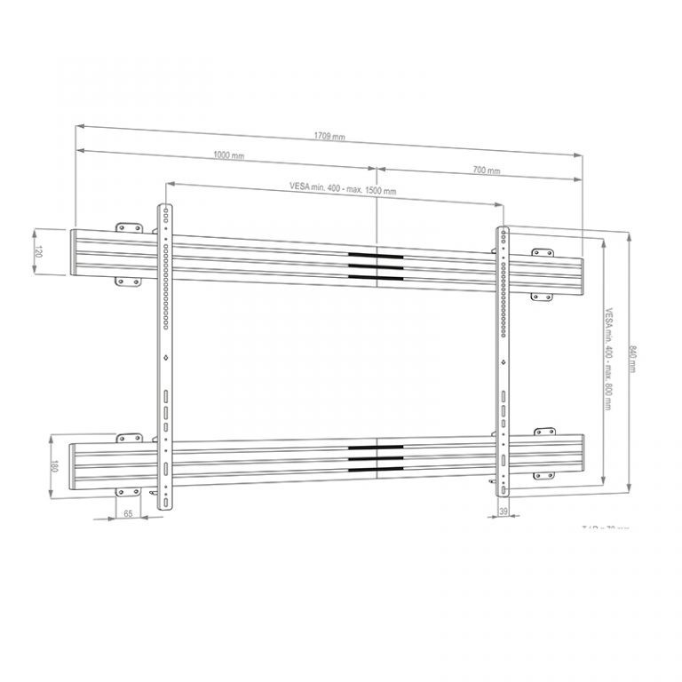 Vorschau: Hagor CPS Wandhalterung VESA 1500 x 800 | 86 – 110“