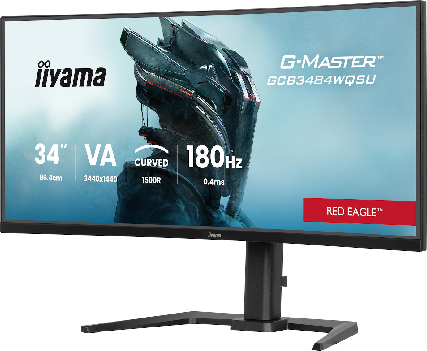 Vorschau: iiyama G-MASTER GCB3484WQSU-B1 34" Gaming Red Eagle Curved Monitor mit 180Hz Bildwiederholfrequenz &