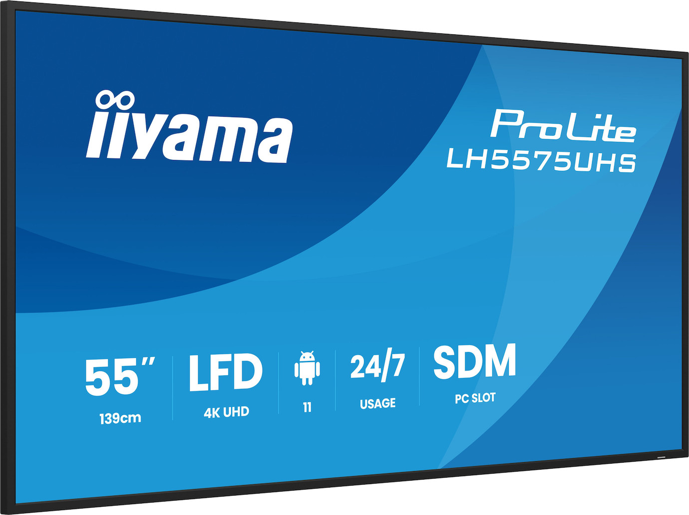 Vorschau: iiyama ProLite LH5575UHS-B2AG 55" 4K Digital Signage Display mit 24/7 Betriebszeit, Android OS, Sign