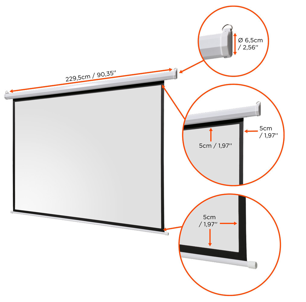 Vorschau: celexon basic line Motorleinwand 200 x 200cm,Leinwand Format 1:1, Heimkino Leinwand, Beamerleinwand,