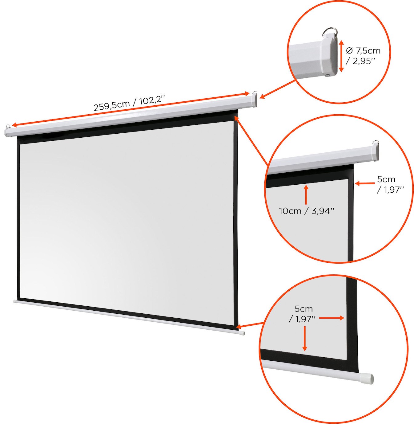 Vorschau: celexon basic line Motorleinwand 240 x 180cm,Leinwand Format 4:3, Heimkino Leinwand, Beamerleinwand,
