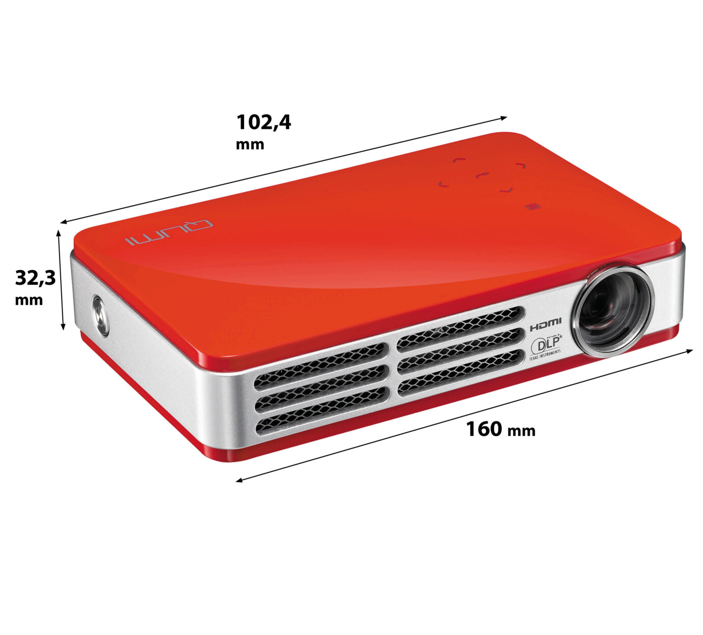 Vivitek Qumi Q5 (rot) Mini Beamer mit 500 ANSI-Lumen und WXGA Mini Beamer