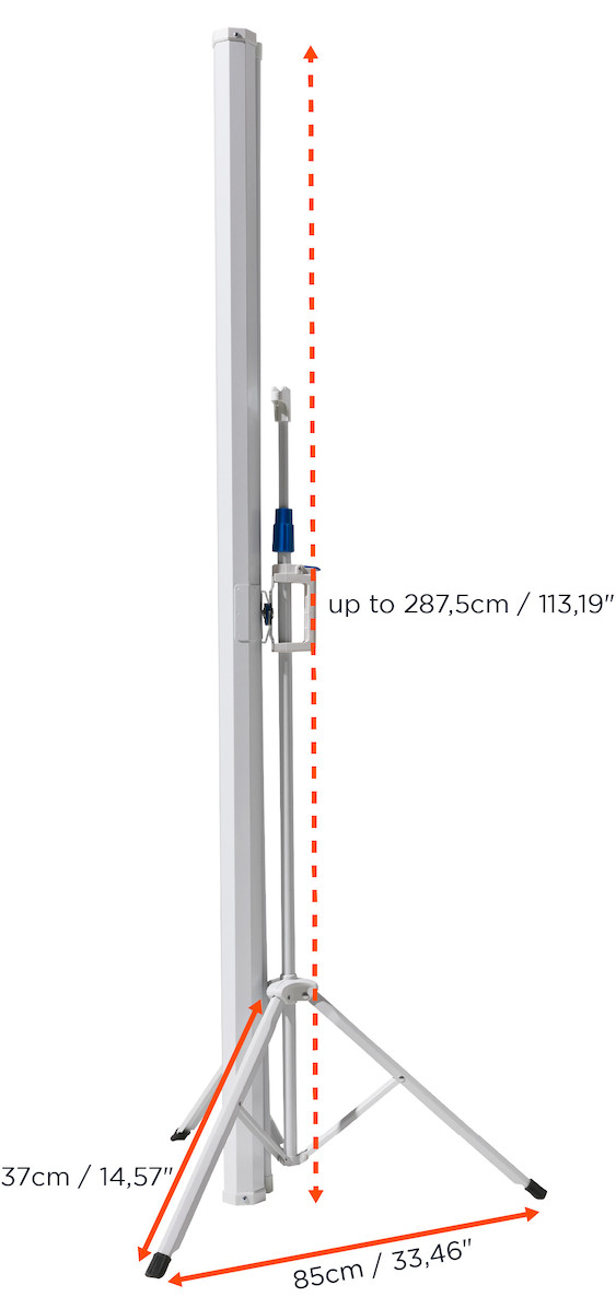 Vorschau: celexon basic line Stativleinwand 220 x 220cm,Leinwand Format 1:1, Heimkino Leinwand, Beamerleinwand