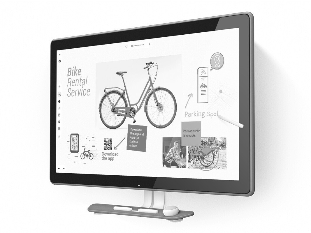 Google Jamboard, grau 55" Touchscreen mit Wandhalterung und 4K Auflösung