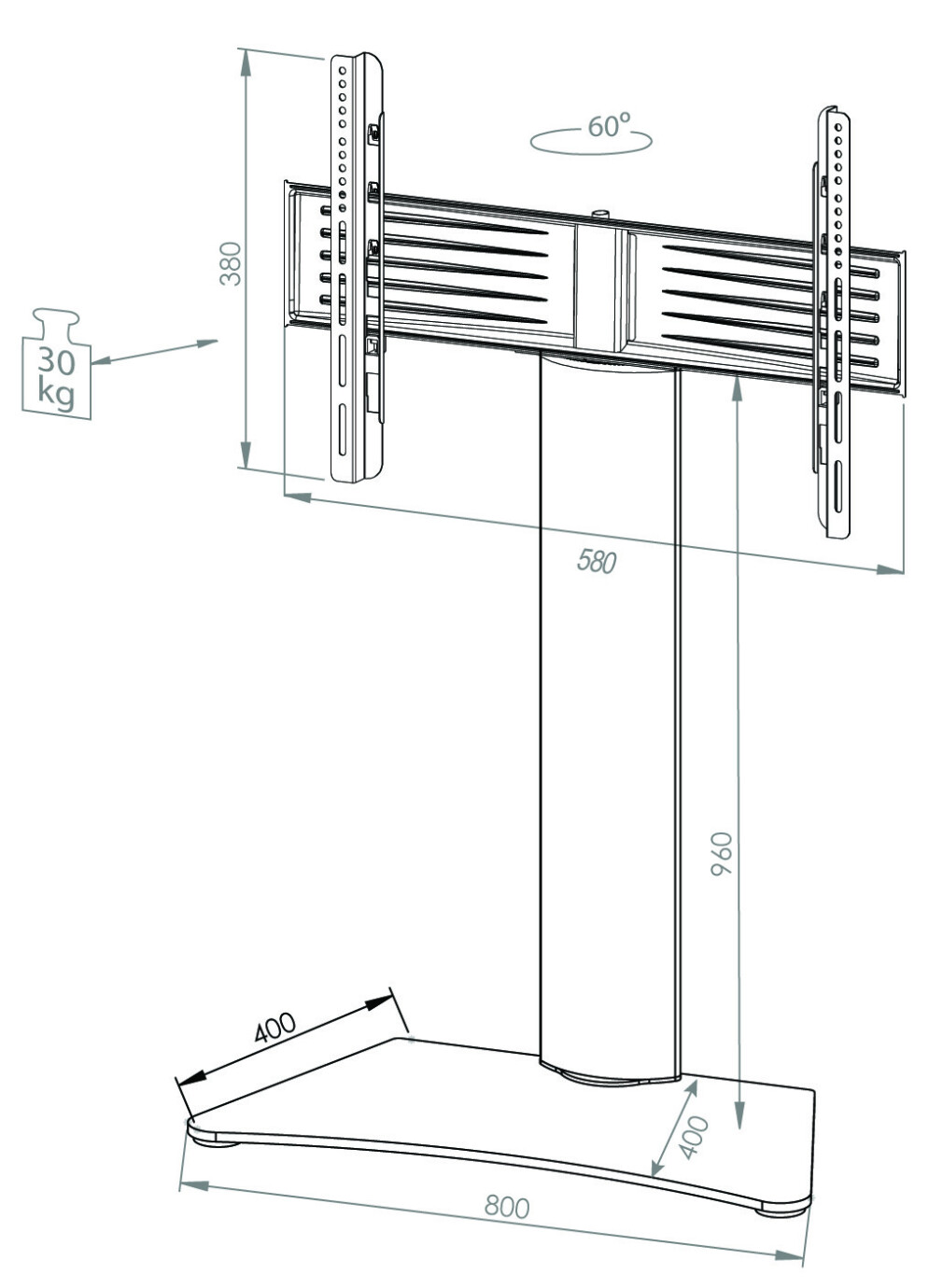 Vorschau: VCM TV Standfuß "Findal" Mattglas