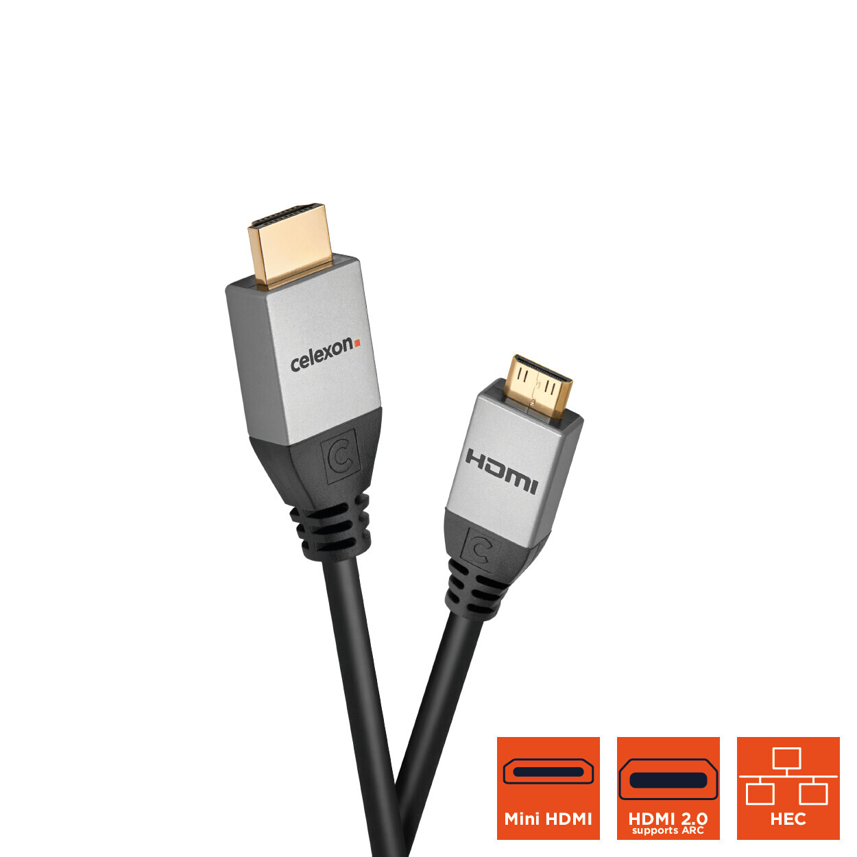 Vorschau: celexon HDMI auf Mini HDMI Kabel mit Ethernet - 2.0a/b 4K 1,0m - Professional Line