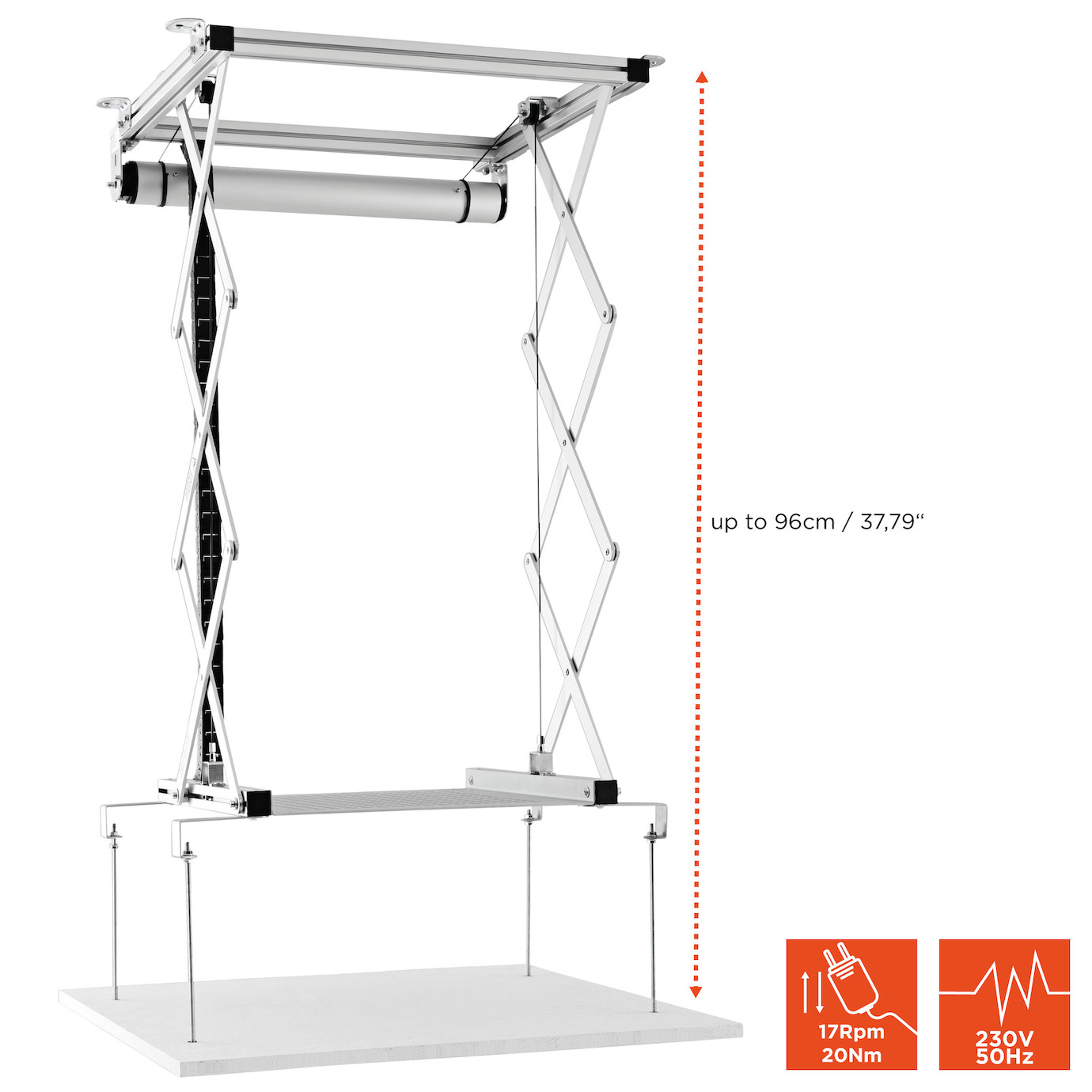 Vorschau: celexon Beamer Deckenlift PL1000 - max. ausfahrbar bis 96 cm - 15kg Traglast - Demo