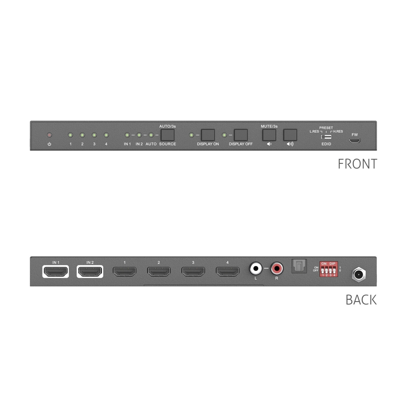 Vorschau: Purelink HDMI Splitter - 4K, 18Gbps, mit Scaler und Audioauskopplung