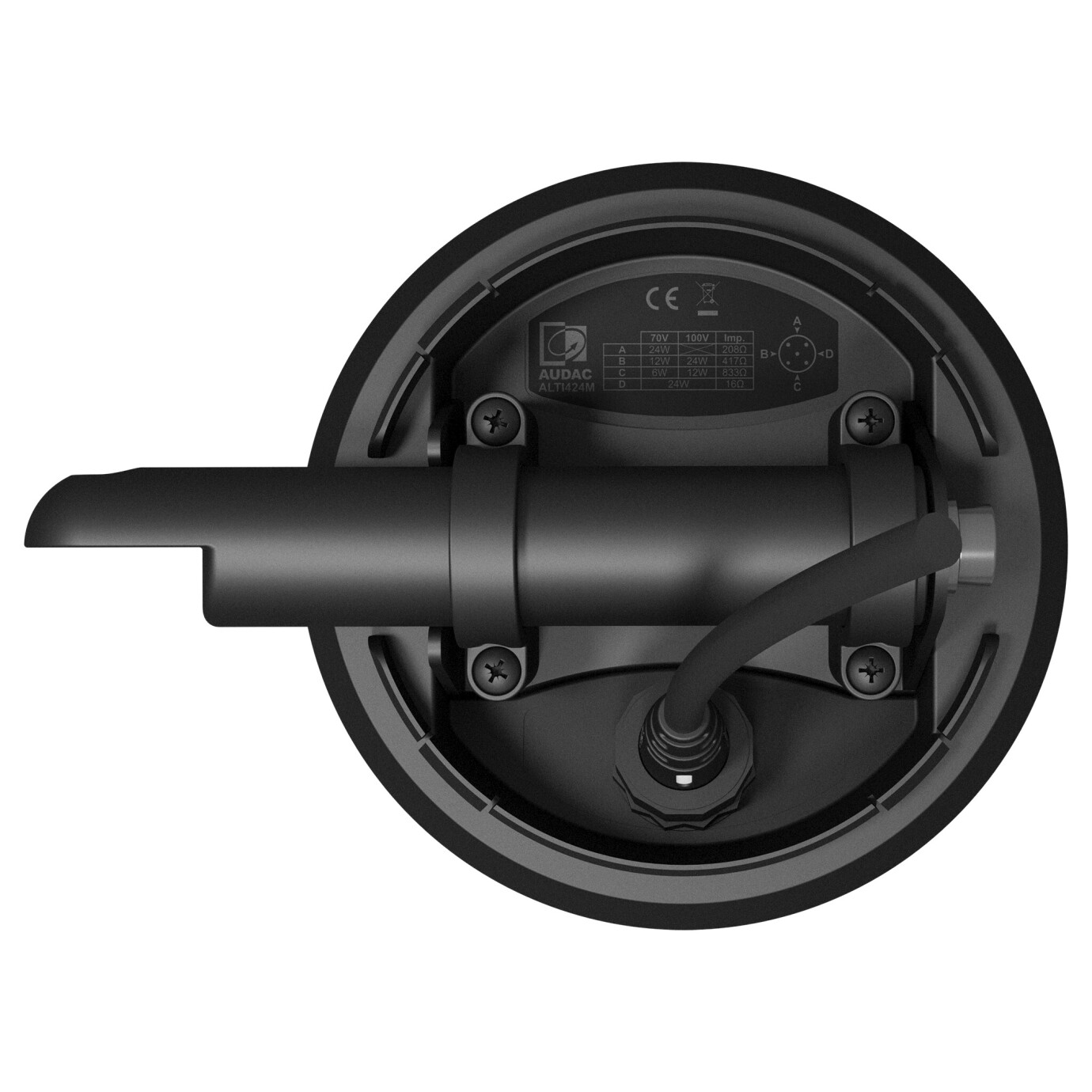 Vorschau: Audac Aufbaulautsprecher/Projektor, 1x6.5", 1x1", 60W/16Ohm, 100V (60/30/15W), Drehhalterung, schwar