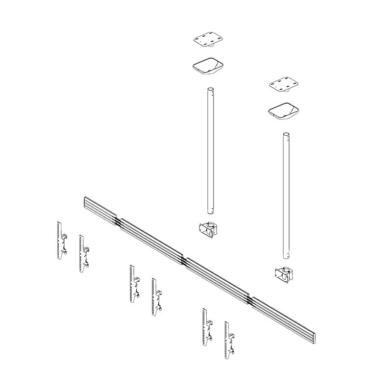 Vorschau: Hagor comPROnents® Menuboard Deckenhalterung für 3 Displays 46-65" Landscape| max. VESA 600x400