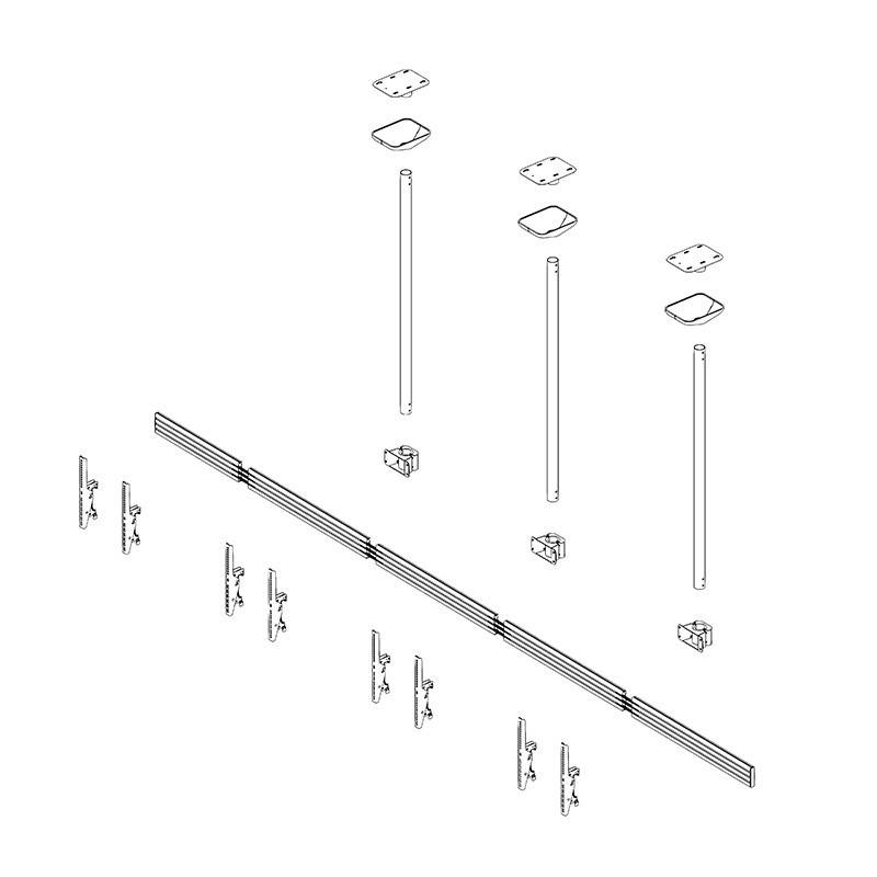 Vorschau: Hagor comPROnents® Menuboard Deckenhalterung für 4 Displays 46-65" Landscape| max. VESA 600x400