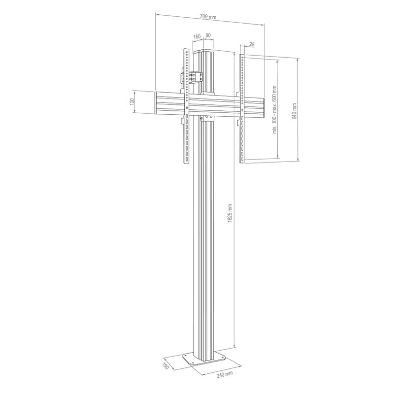Vorschau: Hagor CPS Floor-Wall Single 55 - 65" Standsystem zur Boden-Wand-Montage