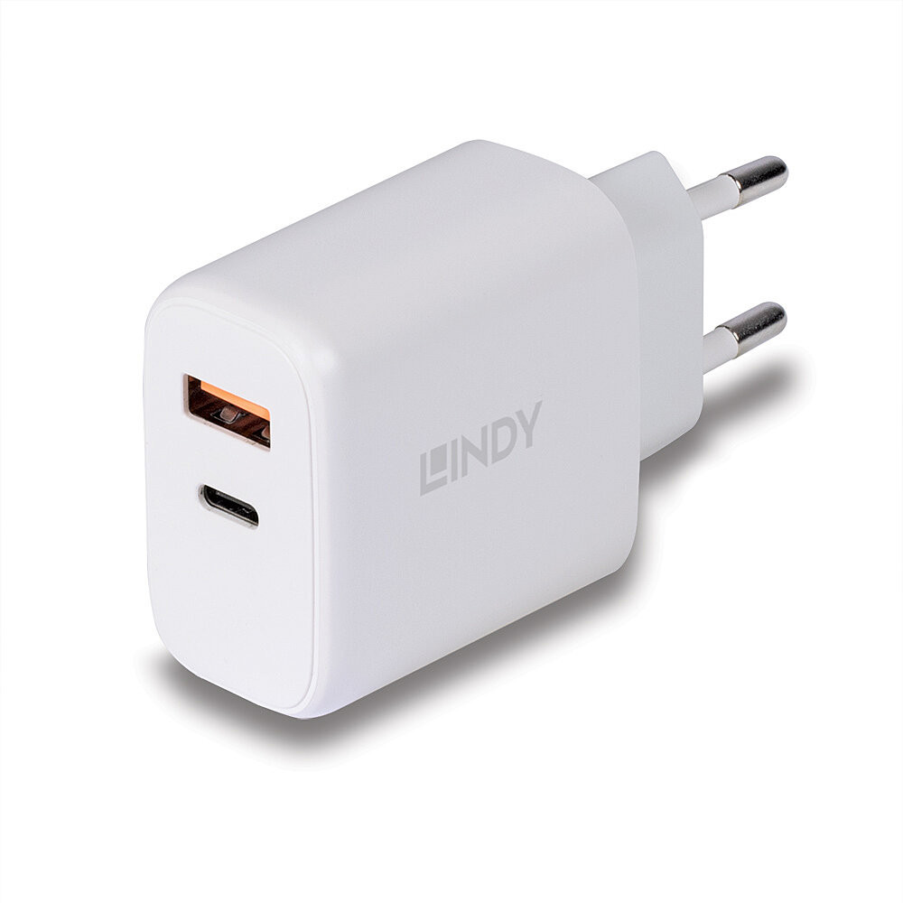 Vorschau: LINDY USB Ladegerät Typ A & C Charger 30W, weiß