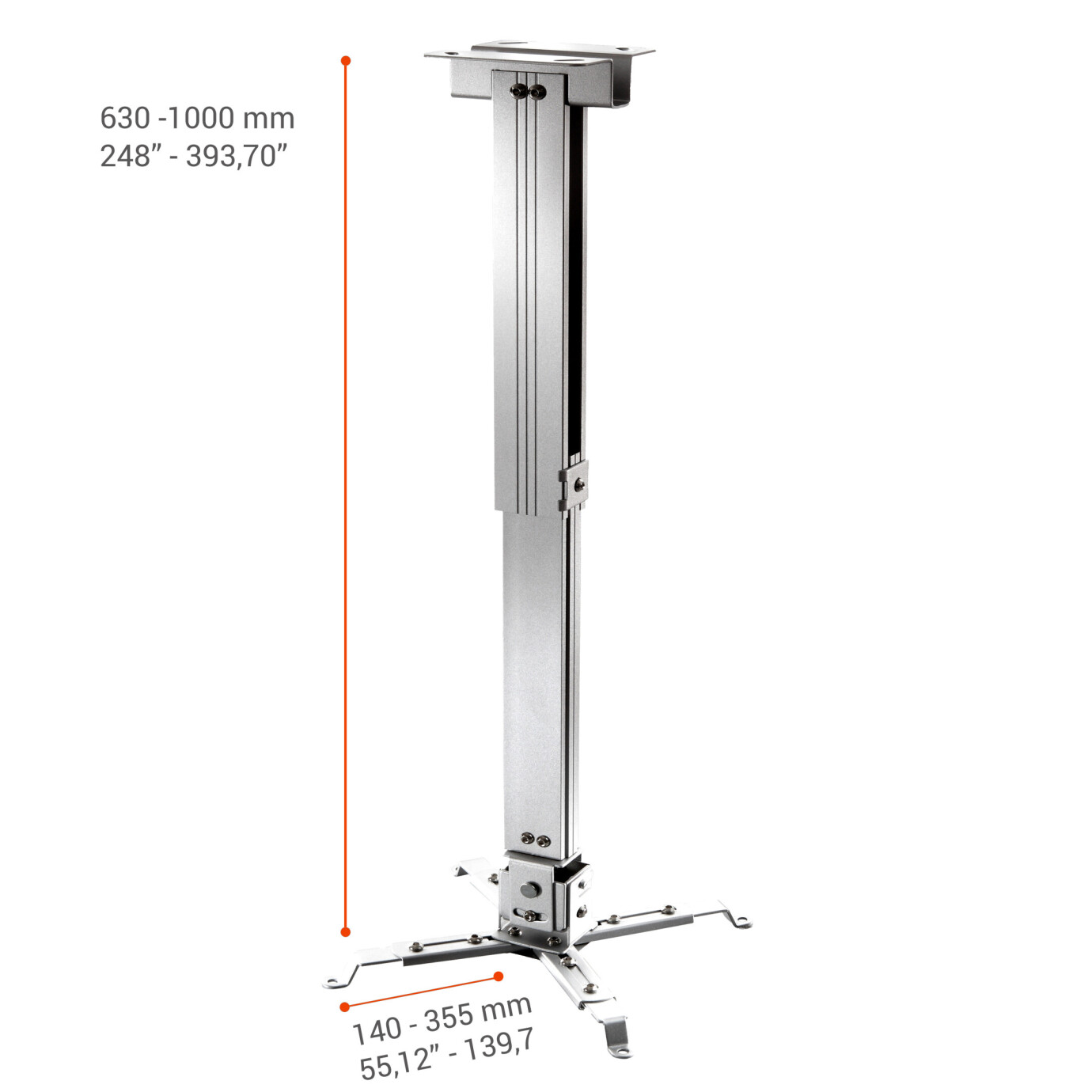 Vorschau: celexon Deckenhalterung universal MultiCel Economy 63100S - silber - 63-100 cm