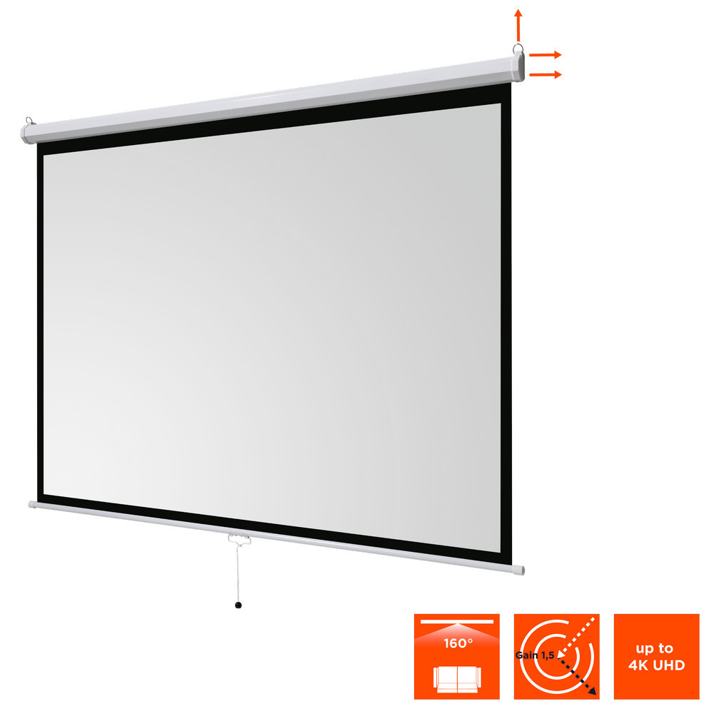 Vorschau: celexon basic line Rolloleinwand 240 x 180cm,Leinwand Format 4:3, Heimkino Leinwand, Beamerleinwand,