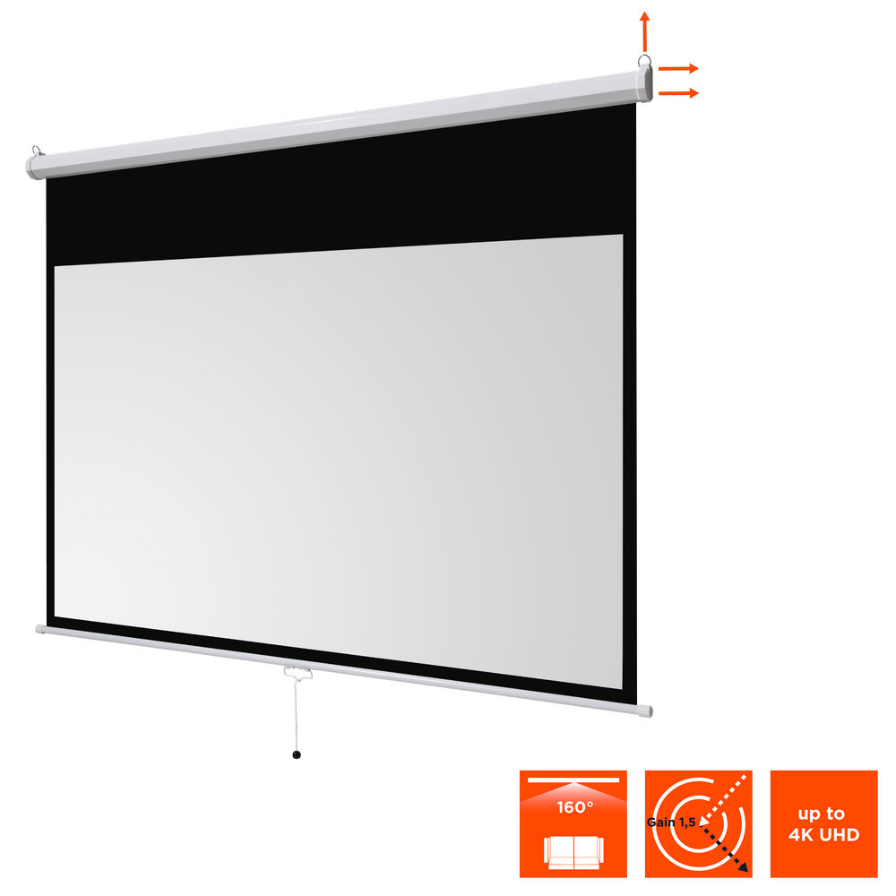 Vorschau: celexon basic line Rolloleinwand 240 x 135cm,Leinwand Format 16:9, Heimkino Leinwand, Beamerleinwand