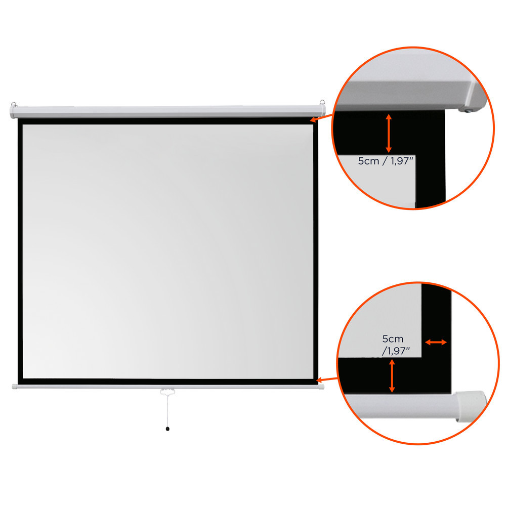 Vorschau: celexon basic line Rolloleinwand 240 x 240cm,Leinwand Format 1:1 , Heimkino Leinwand, Beamerleinwand