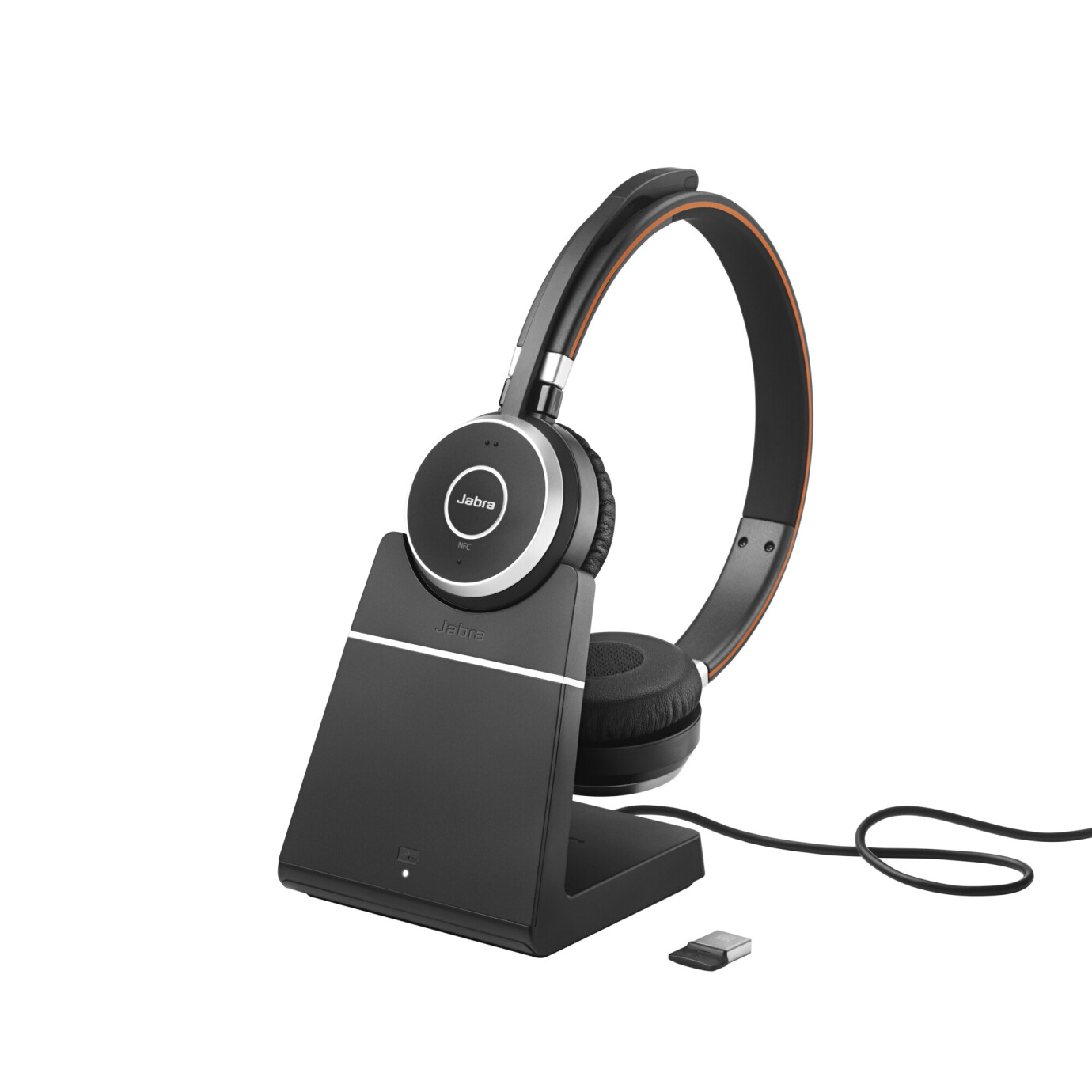 Jabra Evolve 65 UC Duo - Bluetooth, USB - Stereo-Headset für UC-Plattformen inkl. Ladestation