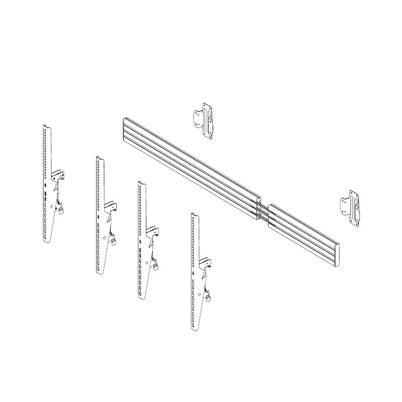 Vorschau: Hagor comPROnents® Menuboard Wandhalterung für 2 Displays 46-65" Portrait|max.VESA 400x600