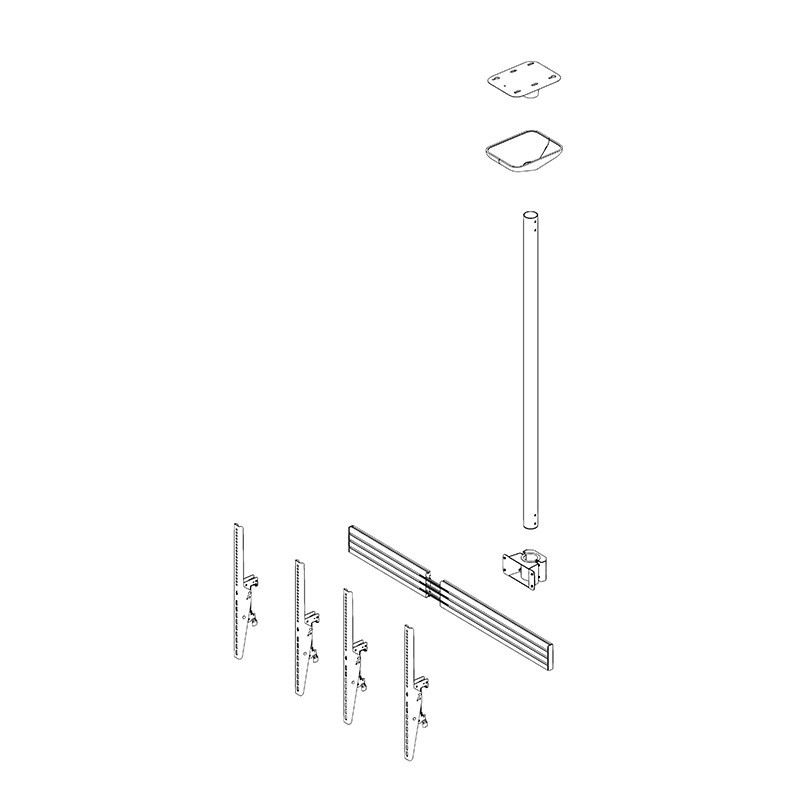 Vorschau: Hagor comPROnents® Menuboard Deckenhalterung für 2 Displays 46-65" Portrait| max. VESA 400x600