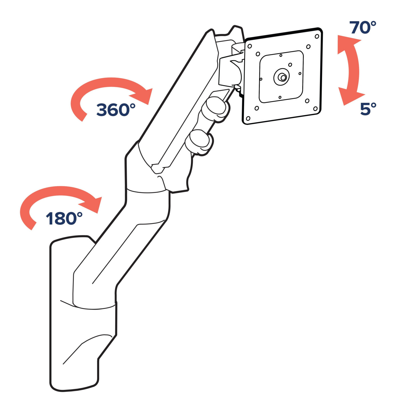 Vorschau: Ergotron HX Monitor Arm, Wandhalterung (weiß)