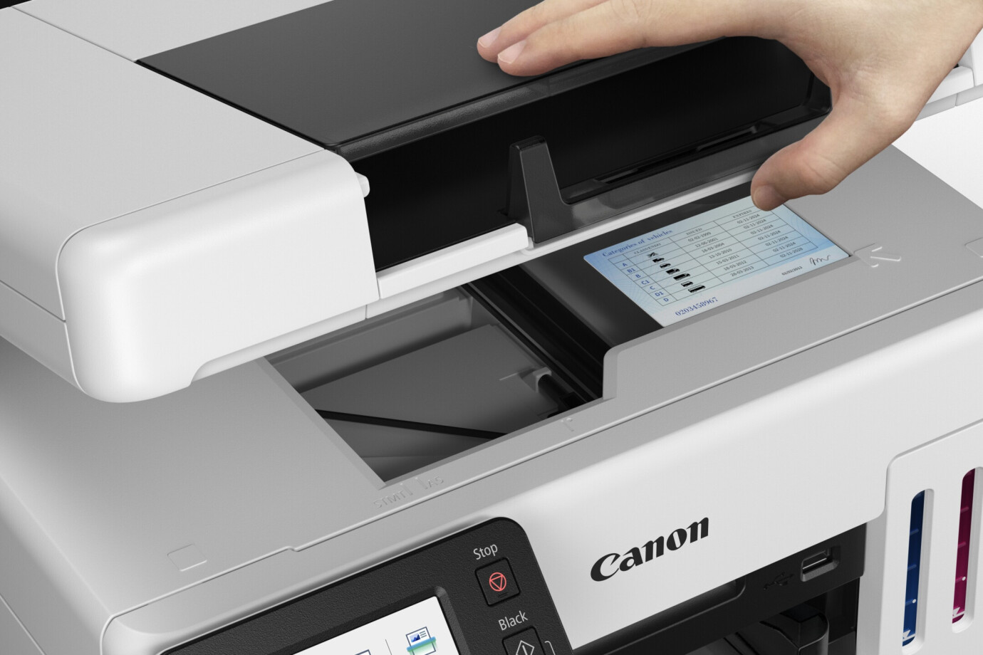 Vorschau: Canon MAXIFY GX6550 3-in-1-Multifunktionssystem mit von vorn zugänglichem ADF