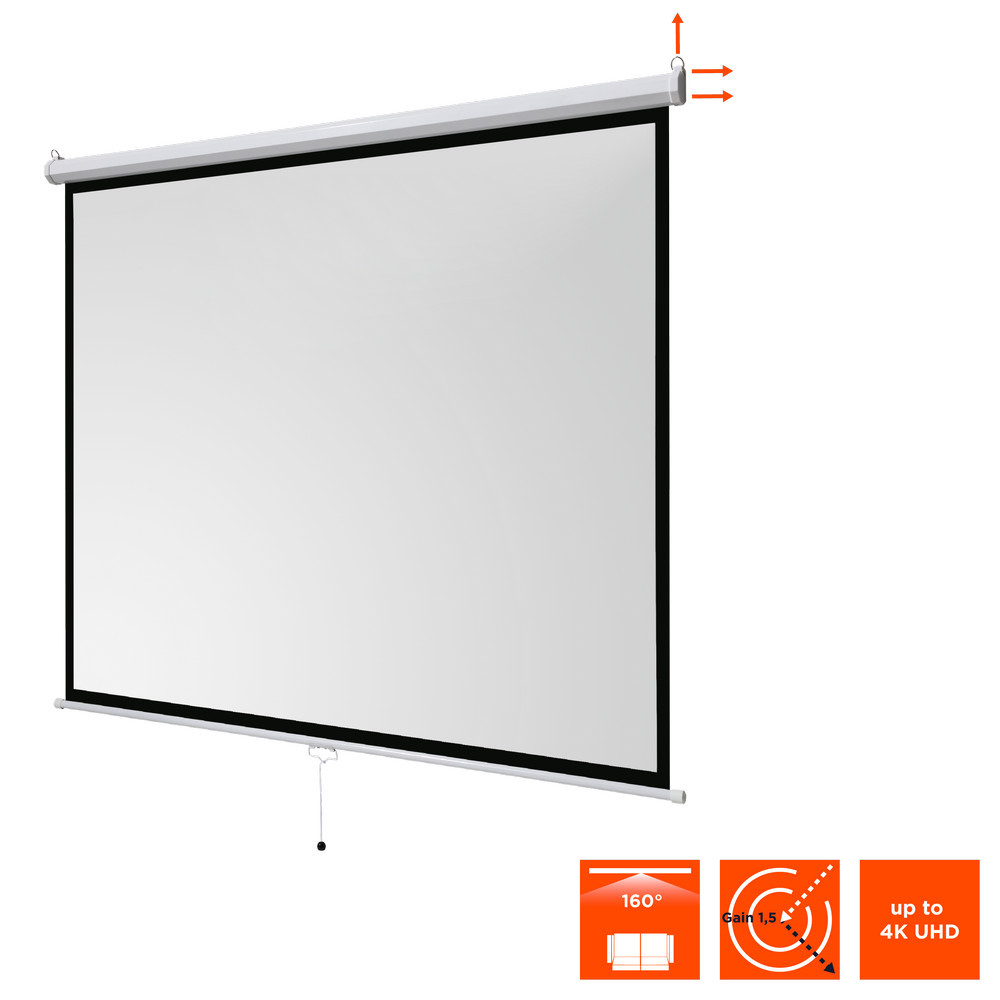 Vorschau: celexon basic line Rolloleinwand 200 x 200cm,Leinwand Format 1:1 , Heimkino Leinwand, Beamerleinwand