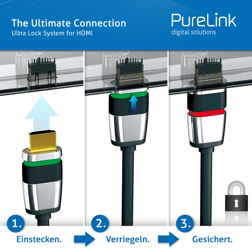 Vorschau: PureLink Ultimate High Speed HDMI Kabel mit Ultra Lock System 1 m