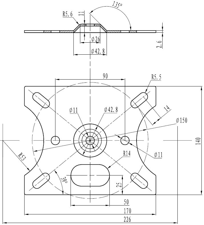 Vorschau: Vision TM-CC Projektor-Deckenkonsole mit geringem Deckenabstand