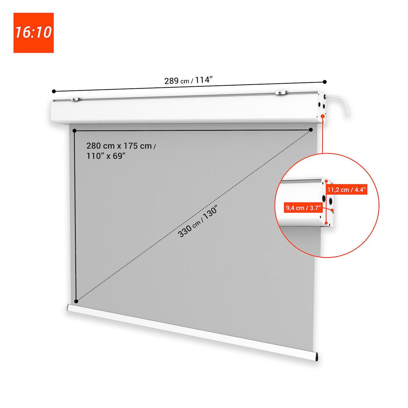 Vorschau: celexon Leinwand Motor Expert 280 x 175 cm