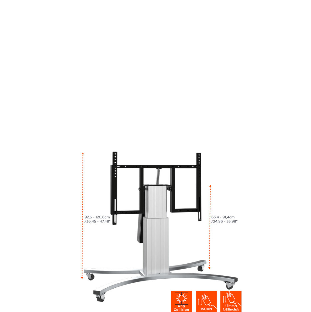 Vorschau: celexon Expert elektrisch höhenverstellbarer Display-Rollwagen Adjust-V4270S mit Kippfunktion - 28cm