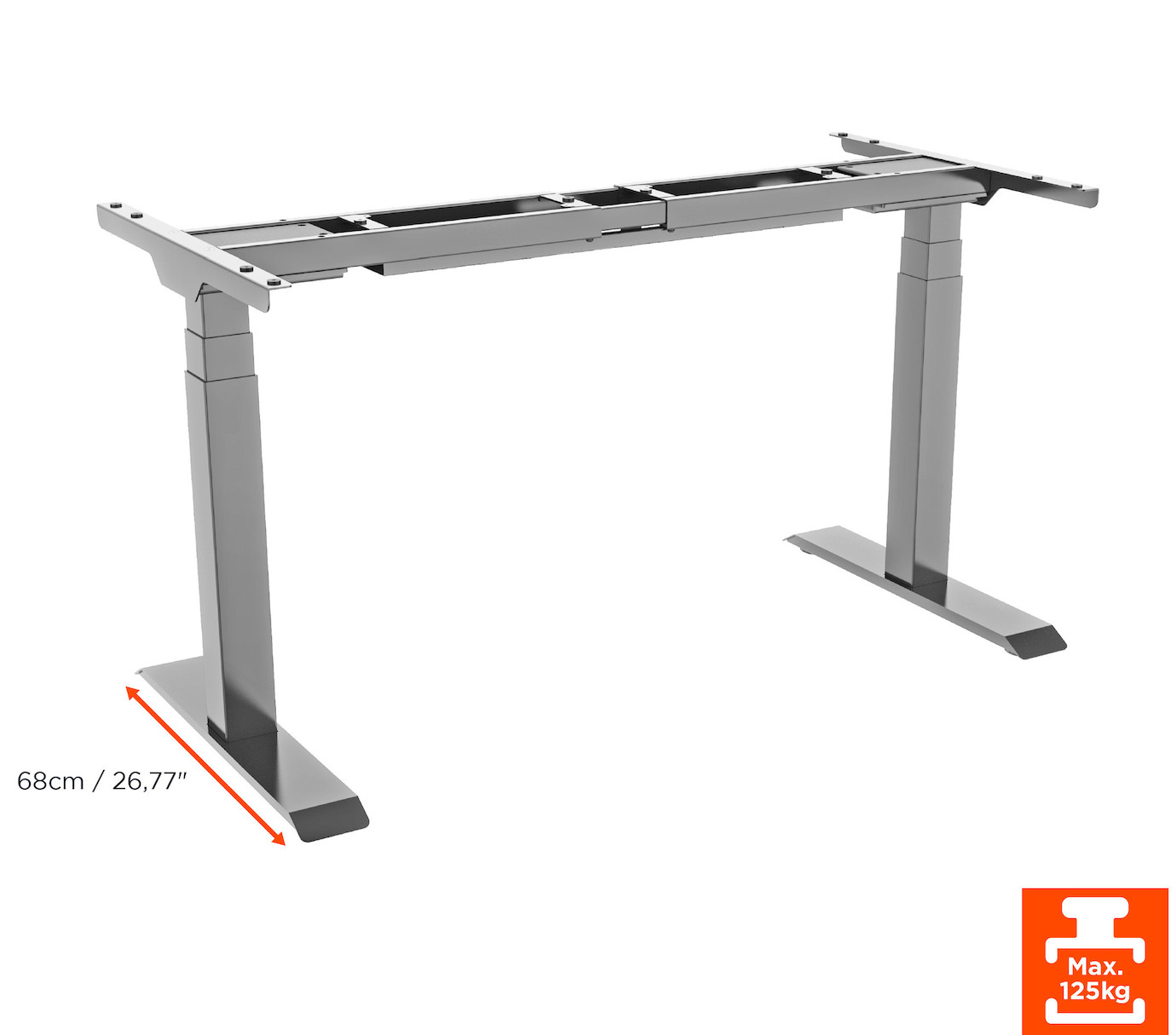 Vorschau: celexon höhenverstellbarer Schreibtisch Pro eAdjust-58123 - grau, inkl. HPL Tischplatte 150 x 75 cm