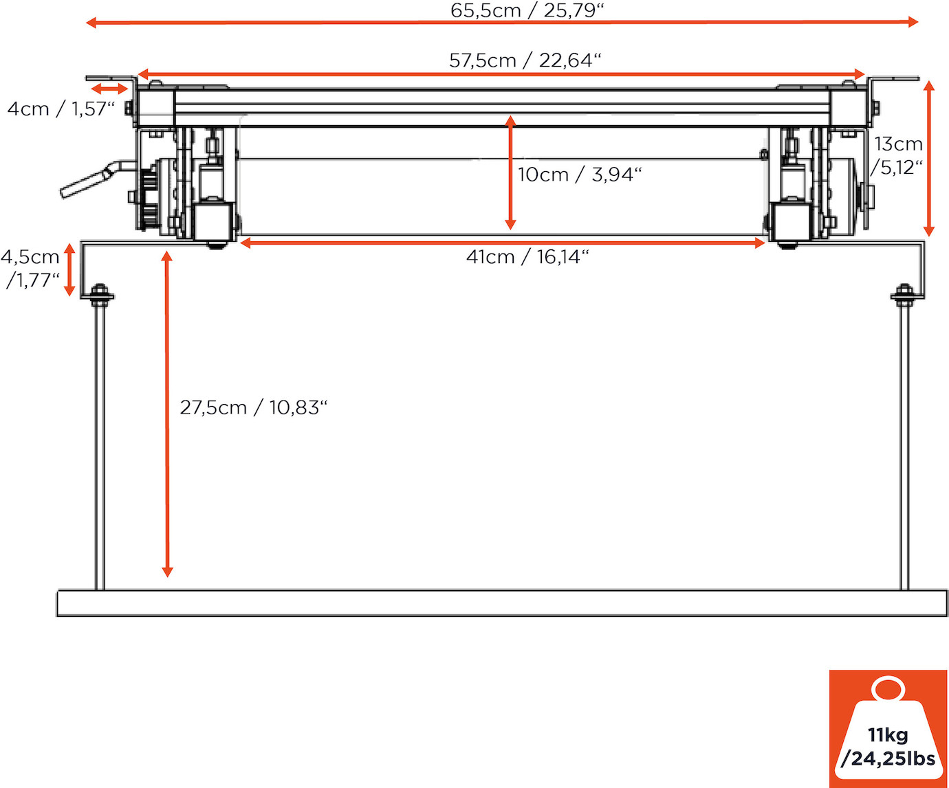 Vorschau: celexon Beamer Deckenlift PL300 - max. ausfahrbar bis 47 cm - 15kg Traglast - Demo