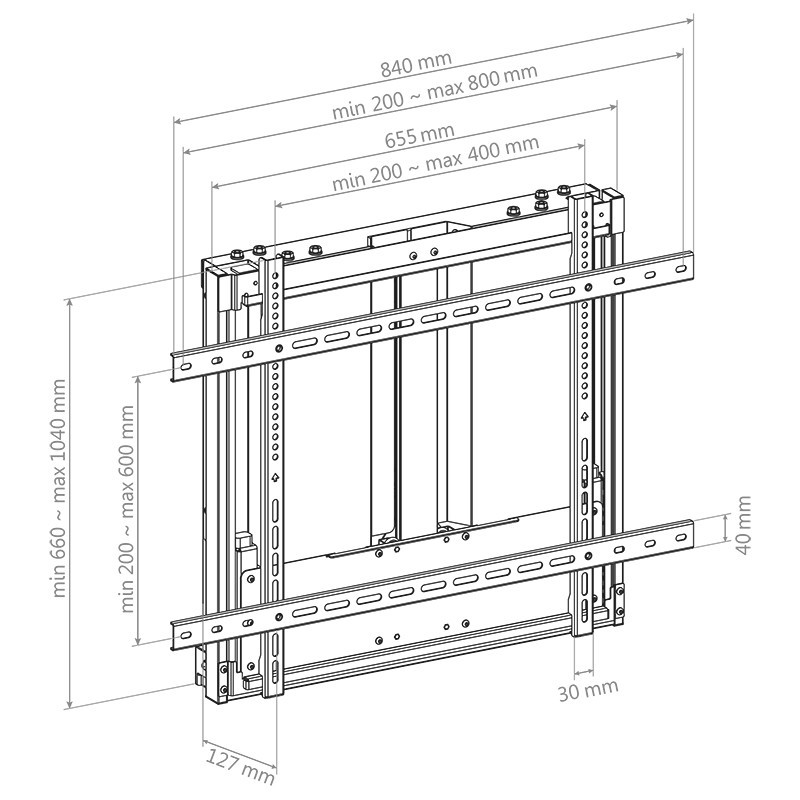 Vorschau: Hagor HP Counterbalanced Wall - manuell stufenlos verstellbare Wandhalterung - 55-75" | max. VESA 80