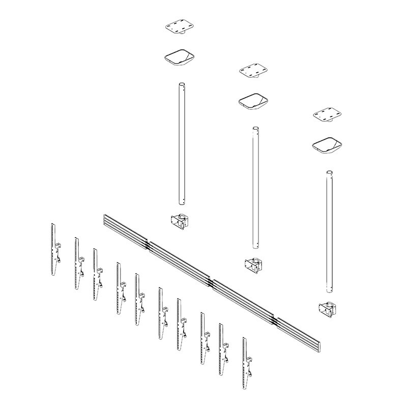 Vorschau: Hagor comPROnents® Menuboard Deckenhalterung für 5 Displays 46-65" Portrait| max. VESA 400x600