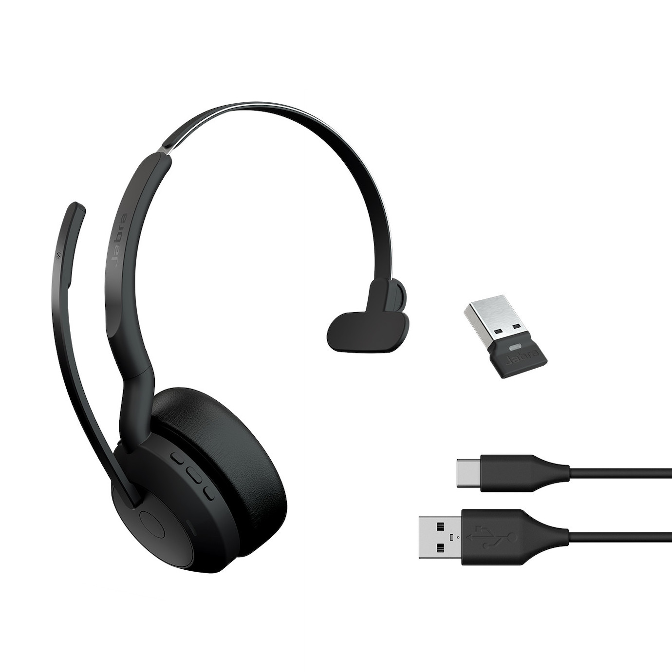Vorschau: Jabra Evolve2 55 Link380a UC Mono – schnurloses Mono Headset mit USB-A