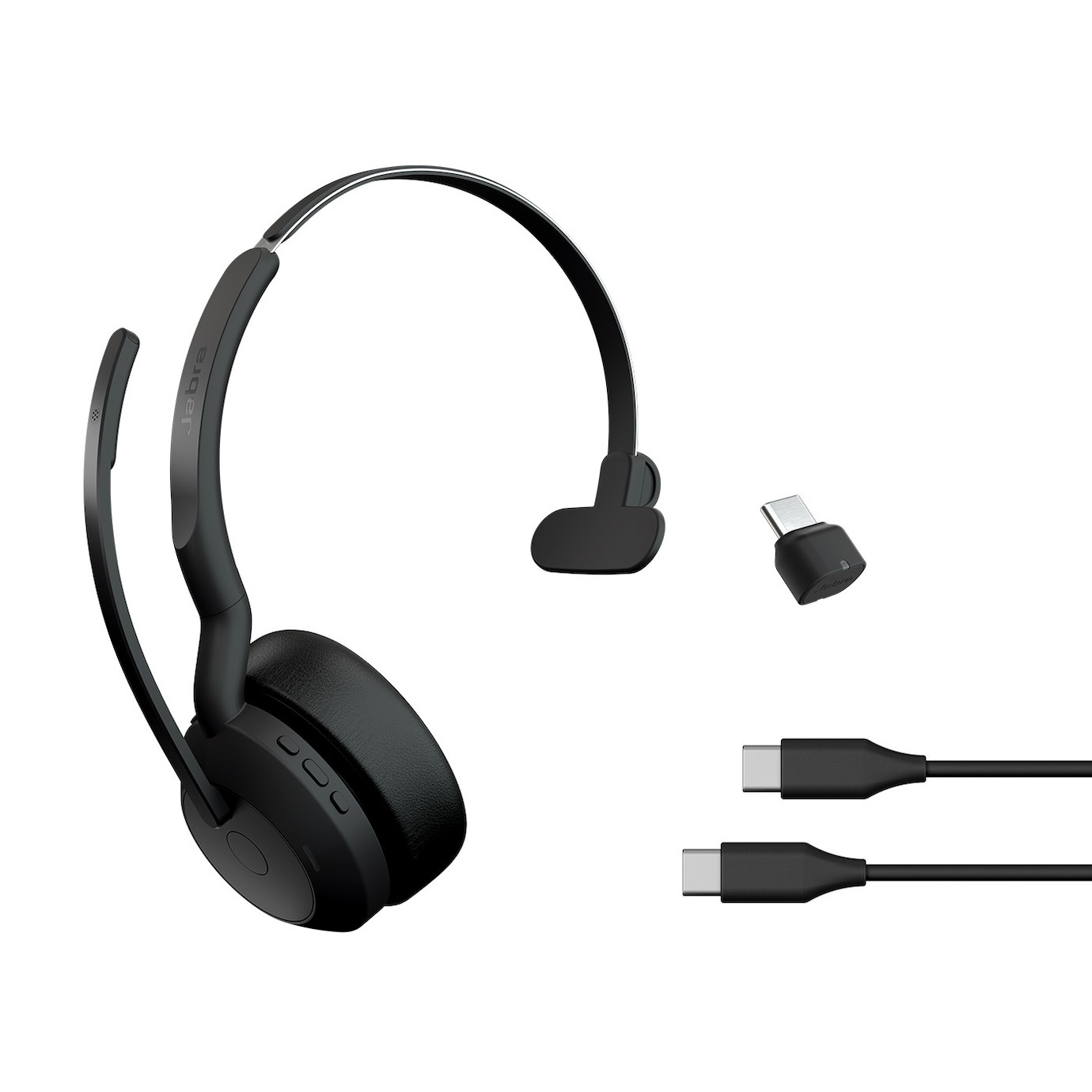 Vorschau: Jabra Evolve2 55 Link380c MS Mono - schnurloses Mono Headset mit USB-C zertifiziert für Microsoft Te