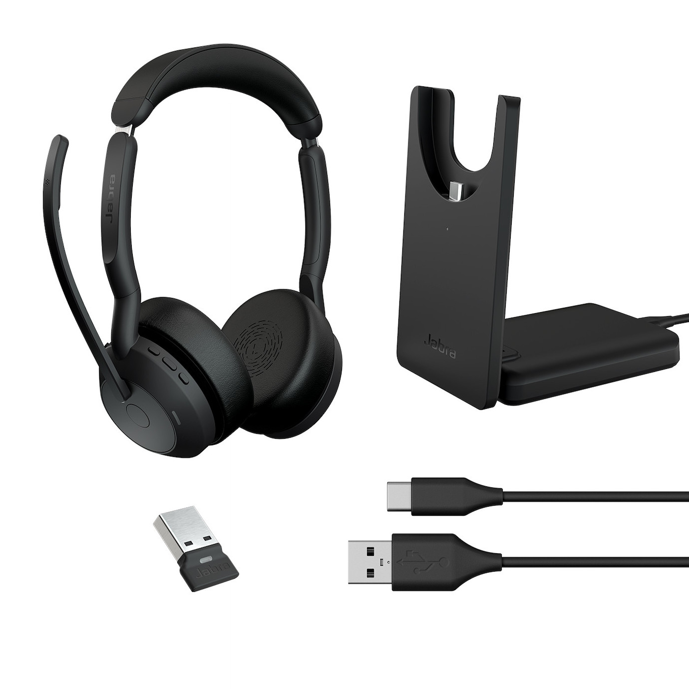 Vorschau: Jabra Evolve2 55 Link380a MS Stereo – schnurloses Stereo Headset mit USB-A - zertifiziert für Micros