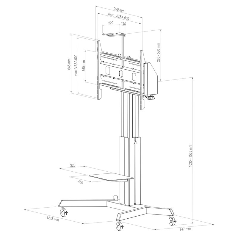 Vorschau: Hagor HP Lift Mobile mobiles, elektro-motorisch höhenverstellbares Liftsystem